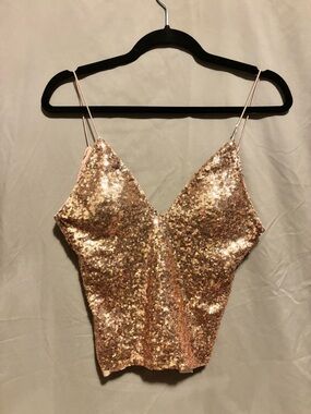 Revamped Rose Gold Sequin Cami